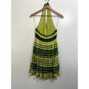 Women Mini Fit Flare Halter Dress Knit Crochet Y2K Fairy Boho Cottage Festival S